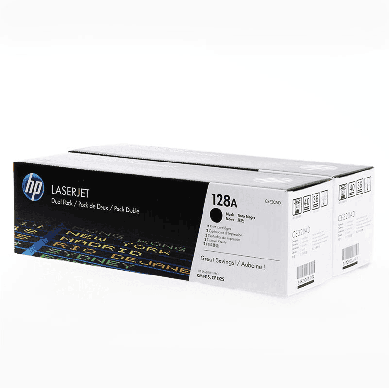 HP Tóner 128A / CE320AD Negro Paquete doble