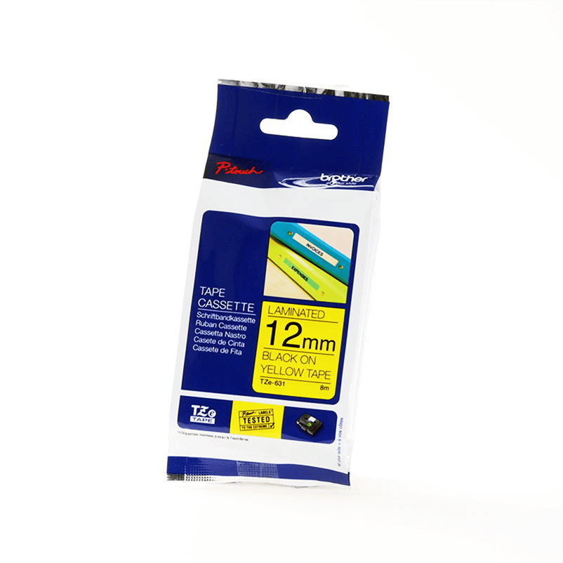 Brother Ruban encreur TZE-631 / TZE631 Noir sur Jaune